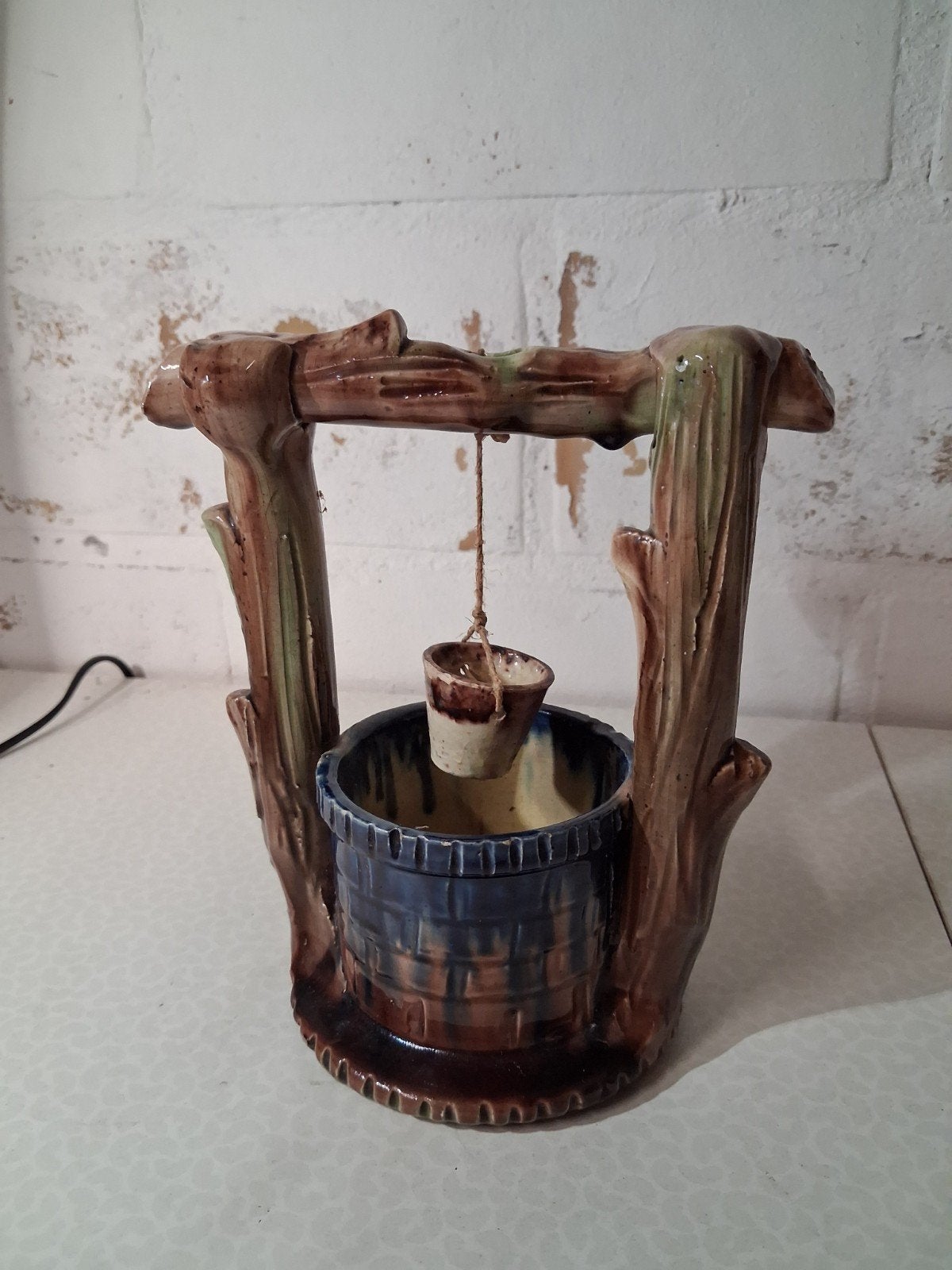 Vlaams aardewerk waterput met paddestoelen, Ophalen of Verzenden