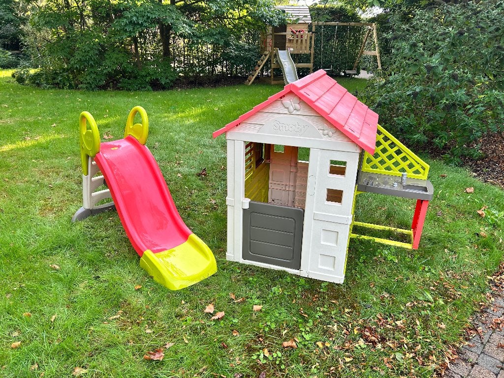 Smoby speelhuisje en glijbaan (set), Ophalen, Gebruikt, Kunststof