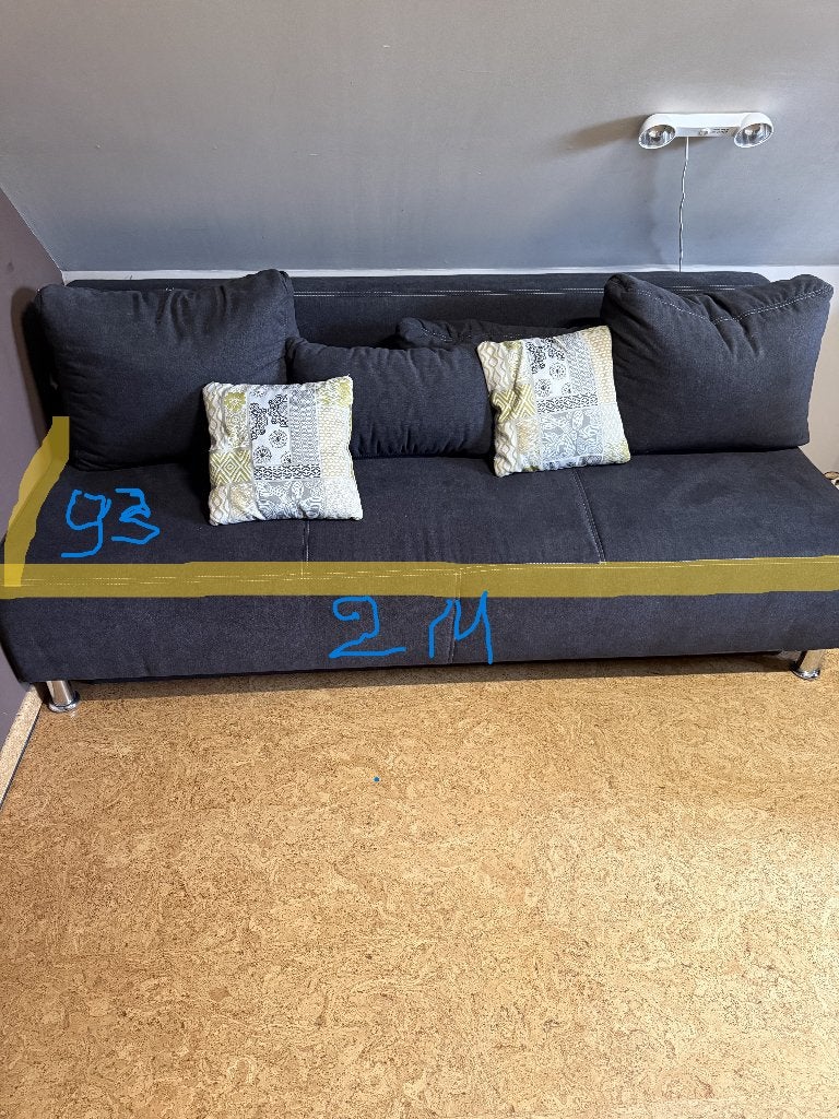 zetelbed, Huis en Inrichting, Ophalen, Gebruikt, Zwart, Tweepersoons