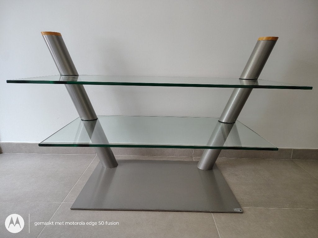 TV tafel, Metaal of Aluminium, 55 tot 75 cm, Zo goed als nieuw, Modern tijdloos