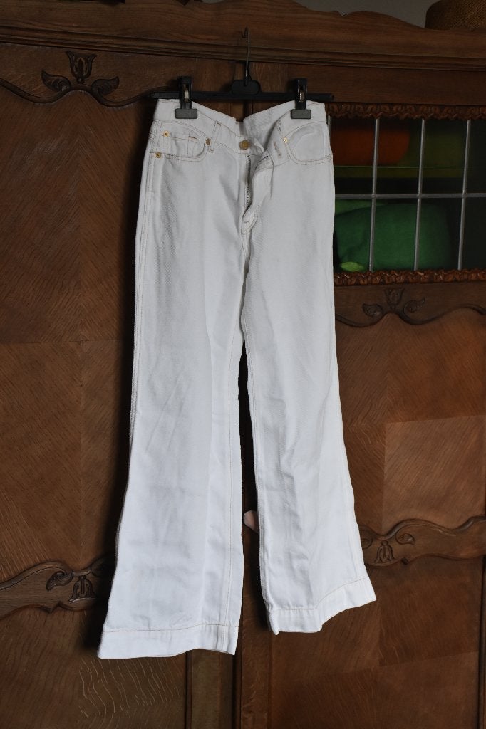 Pantalon Jeans Blanc T36, Kleding | Dames, Ophalen, Wit, Zo goed als nieuw, Maat 36 (S)