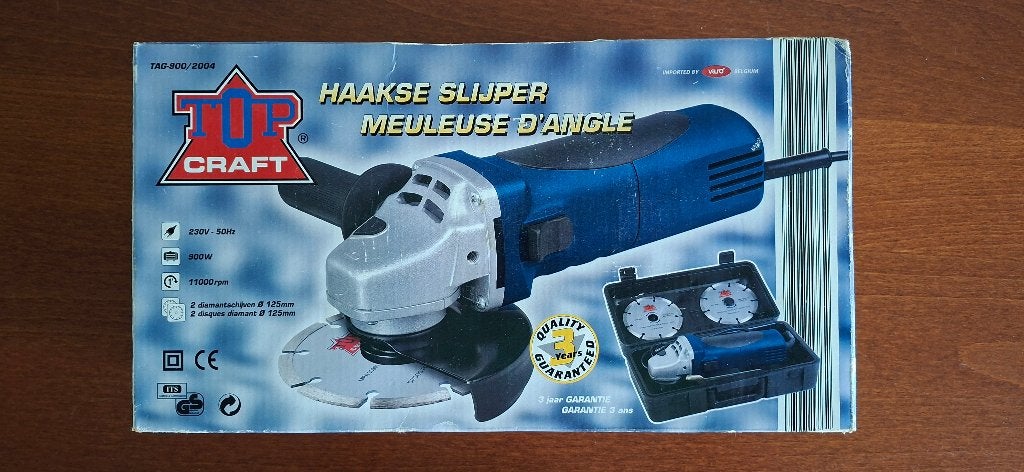 Haakse slijper Top Craft 900W 125mm, Bricolage & Construction, Outillage | Meuleuses, Enlèvement, Neuf, 700 à 1000 watts, Meuleuse d'angle