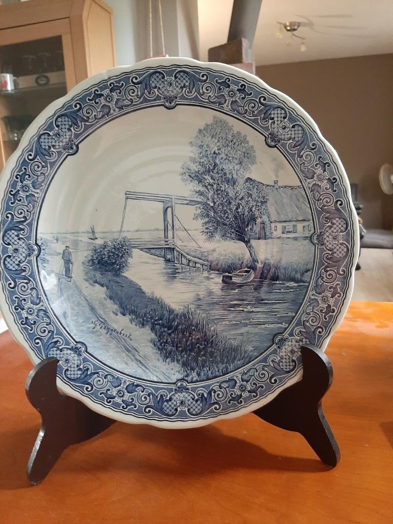 Vintage delfts blauw met staander, Enlèvement ou Envoi