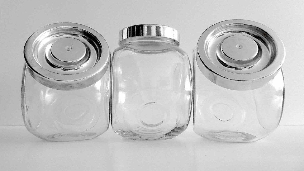 voorraadpotten met deksel, Voorraadpot, Ophalen of Verzenden, Zo goed als nieuw, Glas
