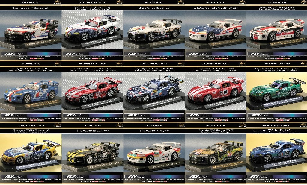 15 Nieuwe Fly Dodge & Chrysler Vipers met blauwe inlay + box, Ophalen of Verzenden, Nieuw, Elektrisch