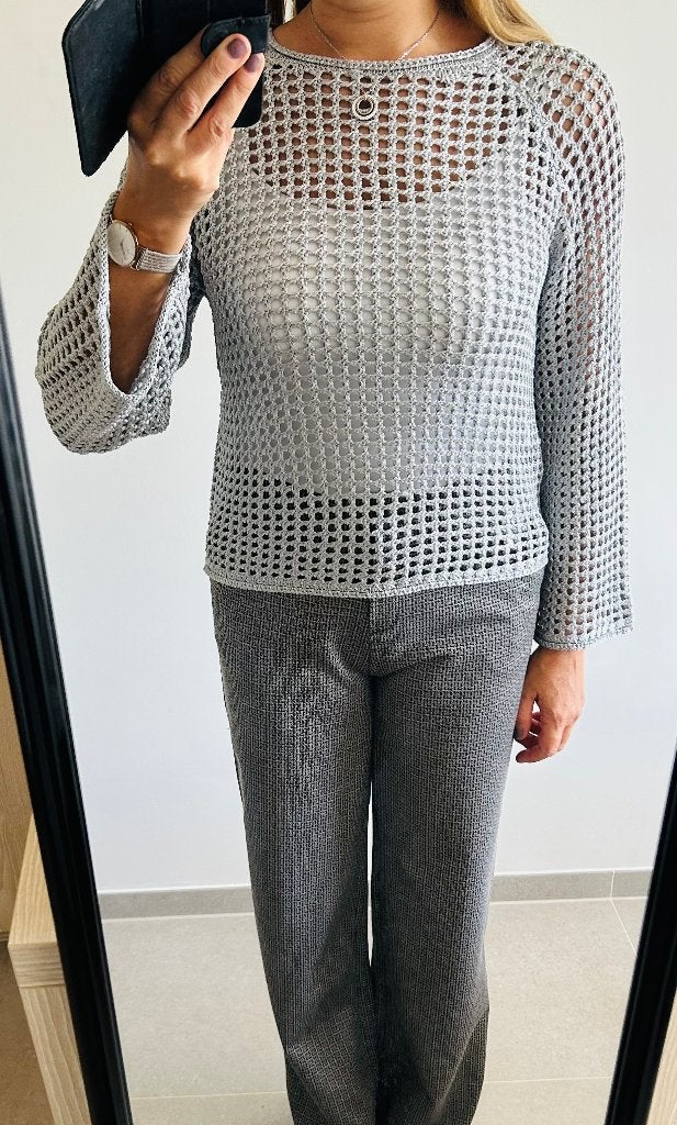 Zilveren gaatjestrui Mango NIEUW, Kleding | Dames, Maat 38/40 (M), Mango, Nieuw, Ophalen of Verzenden
