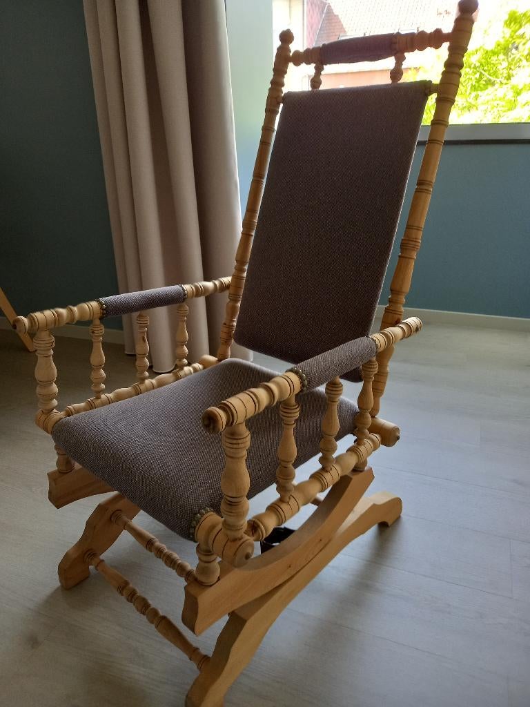 rocker, Maison & Meubles, Chaises, Antiek, Gris, Comme neuf, Enlèvement