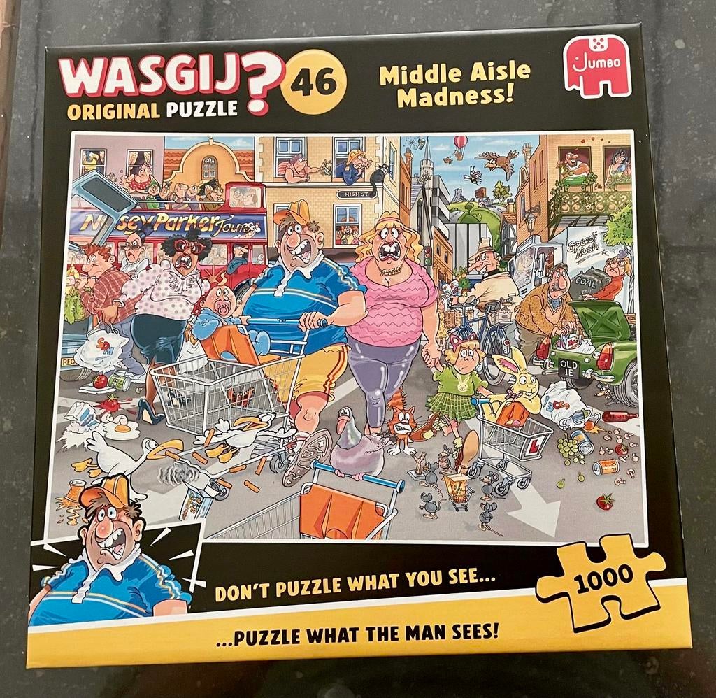 Wasgij Original Puzzle 46 Middle Aisle Madness 1000 pièces, Hobby & Loisirs créatifs, Sport cérébral & Puzzles, Comme neuf, Puzzle