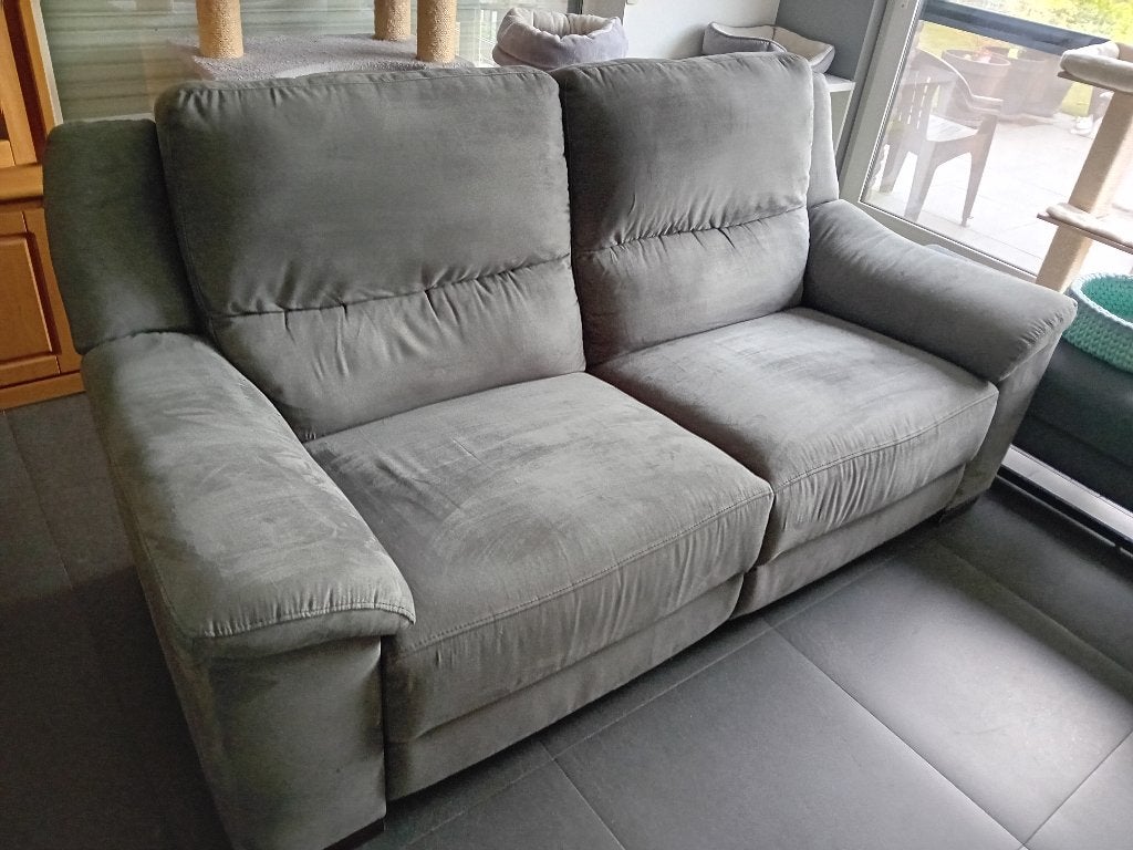 2 relaxen zetel; is 3-zit van het merk merk Grande, Huis en Inrichting, Zetels | Complete zithoeken, Ophalen, Gebruikt, Stof