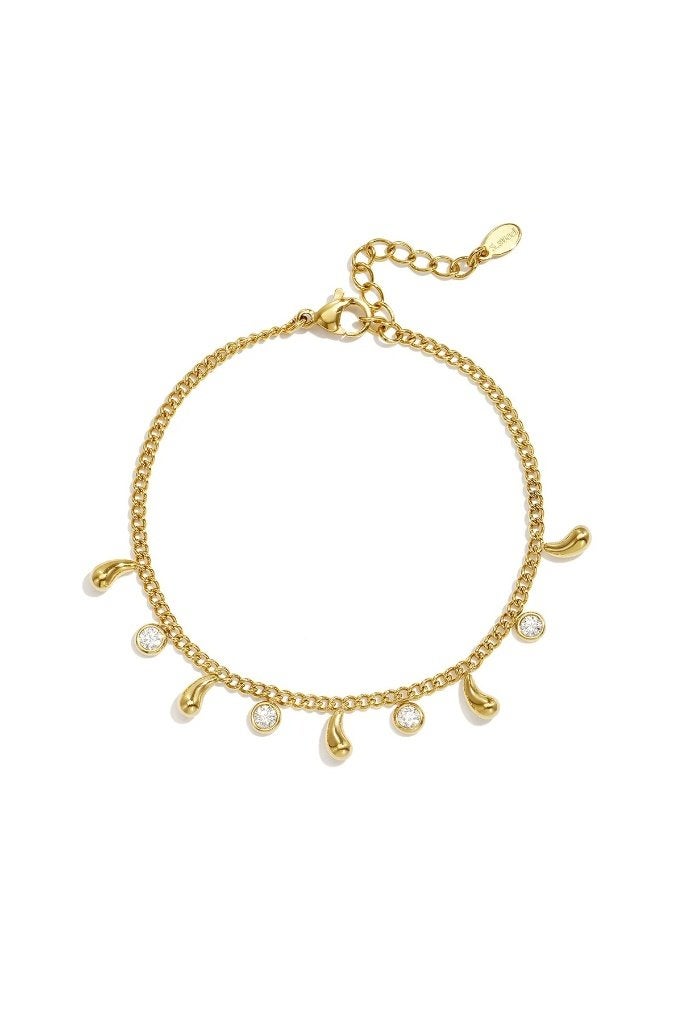 Armbanden met strass steentjes, druppelvormig, eenvoudig, Neuf, Gris, Enlèvement ou Envoi, Or