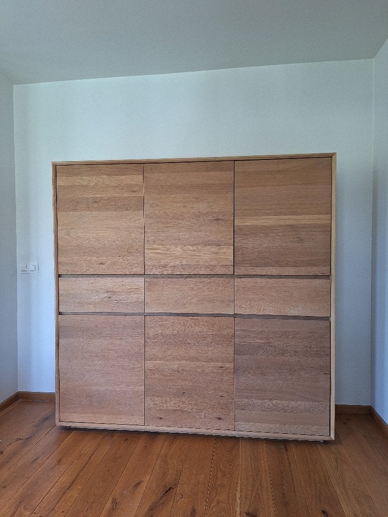 Juntoo opbergunit van licht eikenhout, Ophalen, Met deur(en), 100 tot 150 cm, Eikenhout