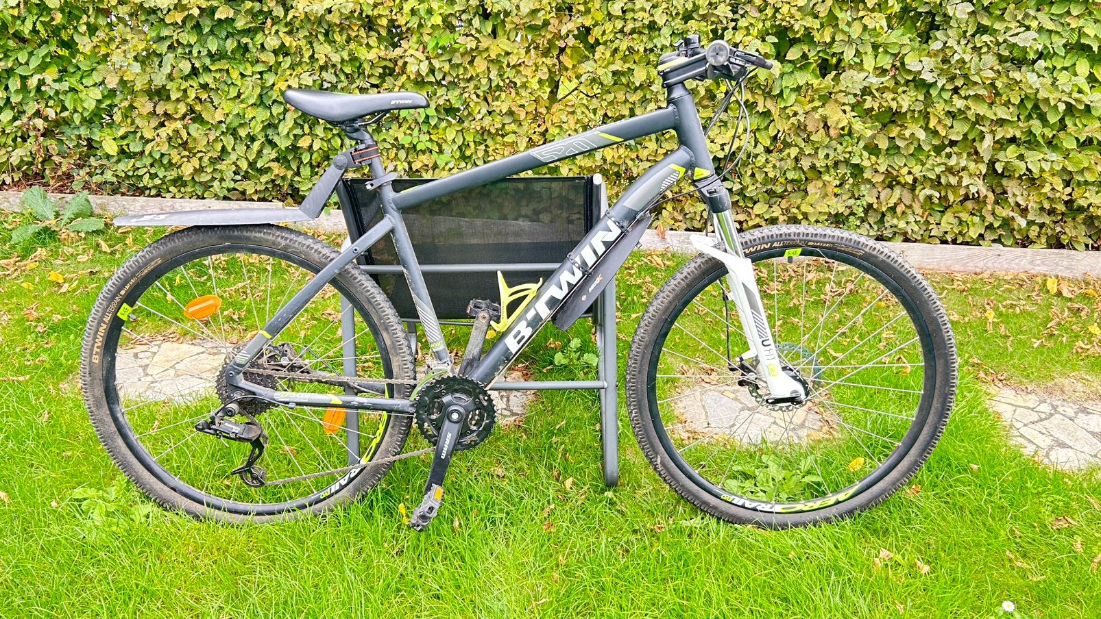B'TWIN Rockrider 520 MTB XL 27.5 inch.m banden Schijfremmen, Gebruikt, Vering, Overige maten, Meer dan 20 versnellingen