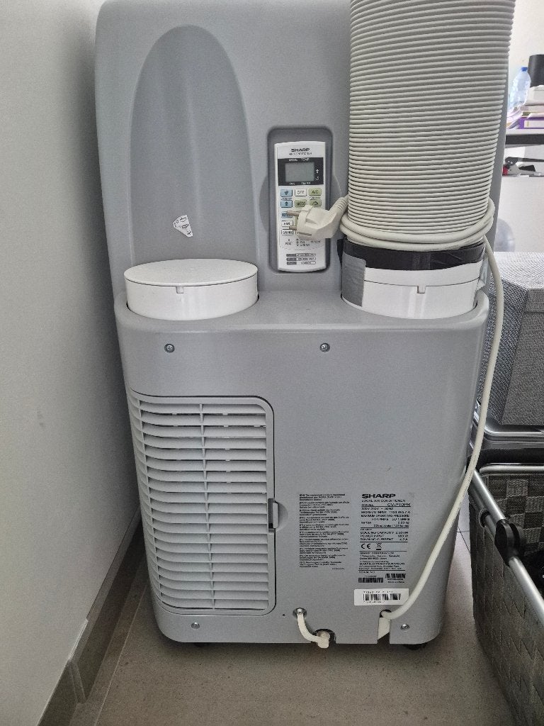 Mobiele Airco Sharp, Elektronische apparatuur, Airco's, Gebruikt, Mobiele airco, 60 tot 100 m³, 3 snelheden of meer, Koelen en Ontvochtigen