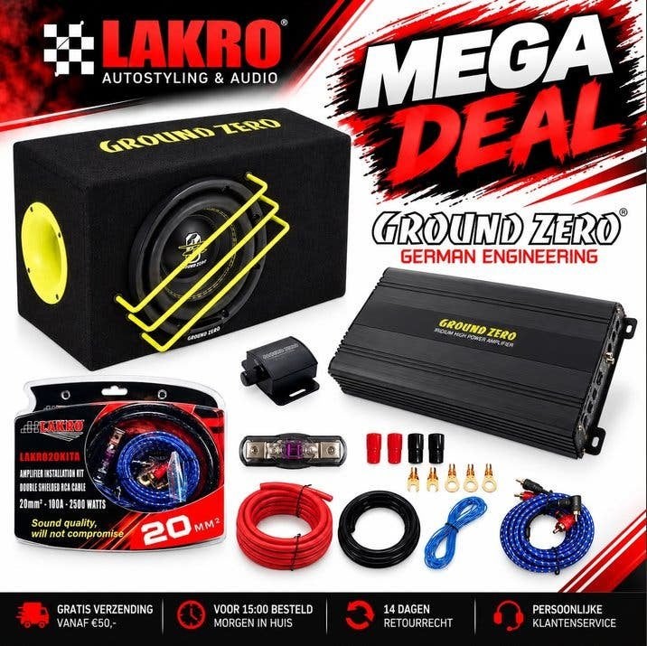 Ground Zero 20SPL-500.1 pack 4 - 1000watt