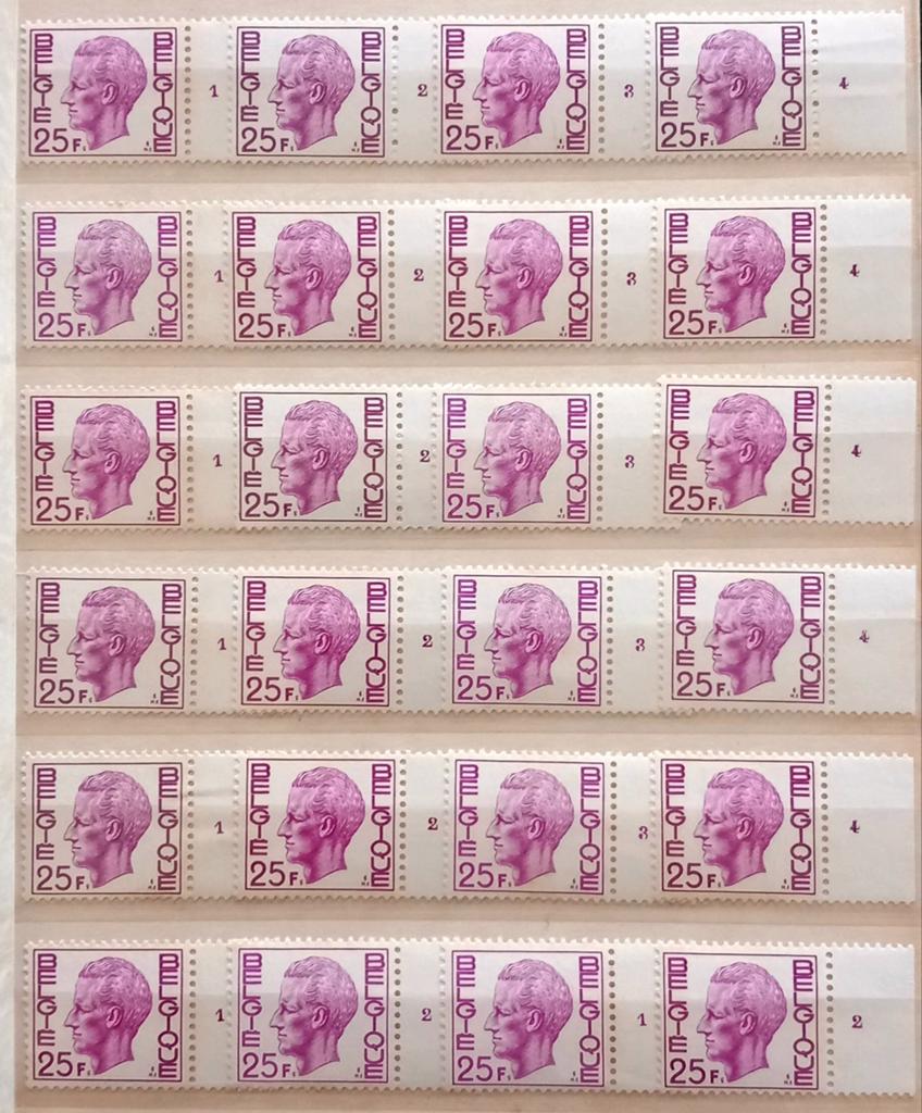 1975 Boudewijn Elström 24 x 25 voor de bordnummers MNH **, Postzegels en Munten, Verzenden, Orginele gom, Postfris, Postfris