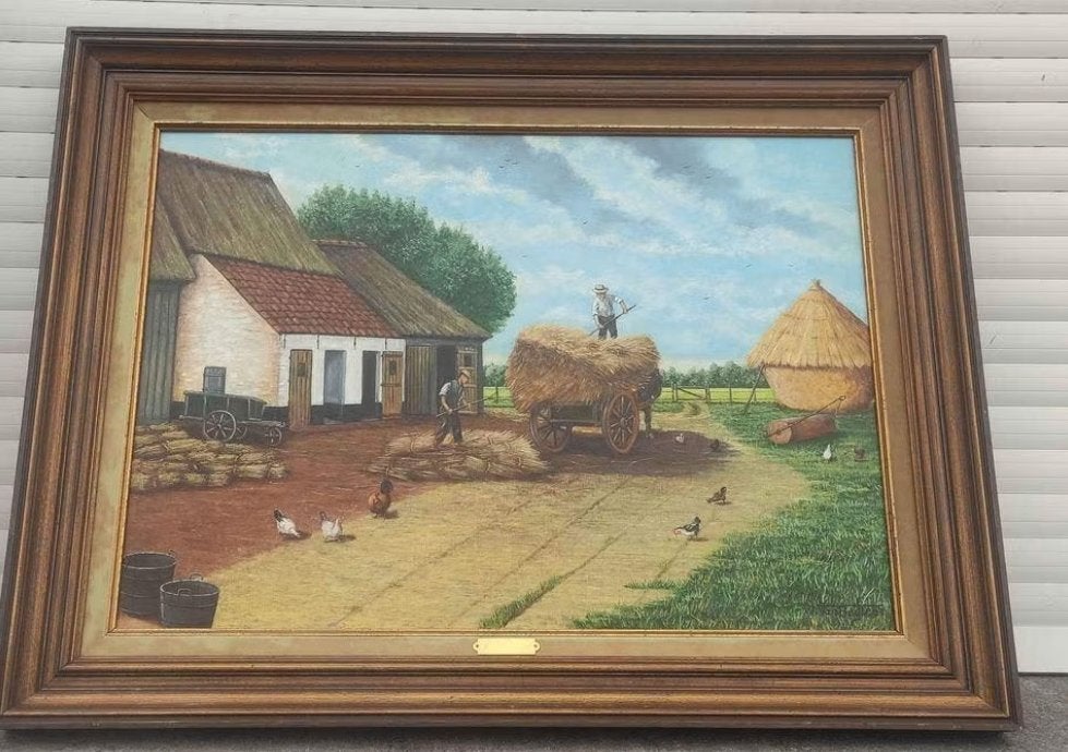 Huile sur toile signe w van buyten, Enlèvement, Toile