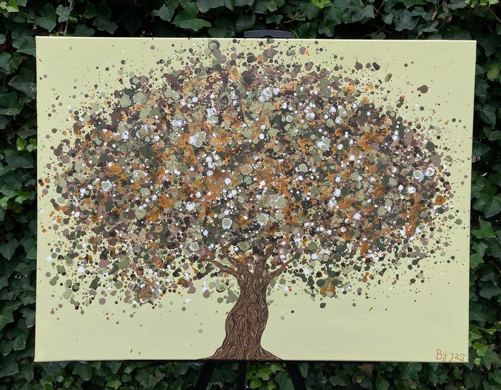 Peinture d'arbre de vie peinte à la main par J&s, Enlèvement