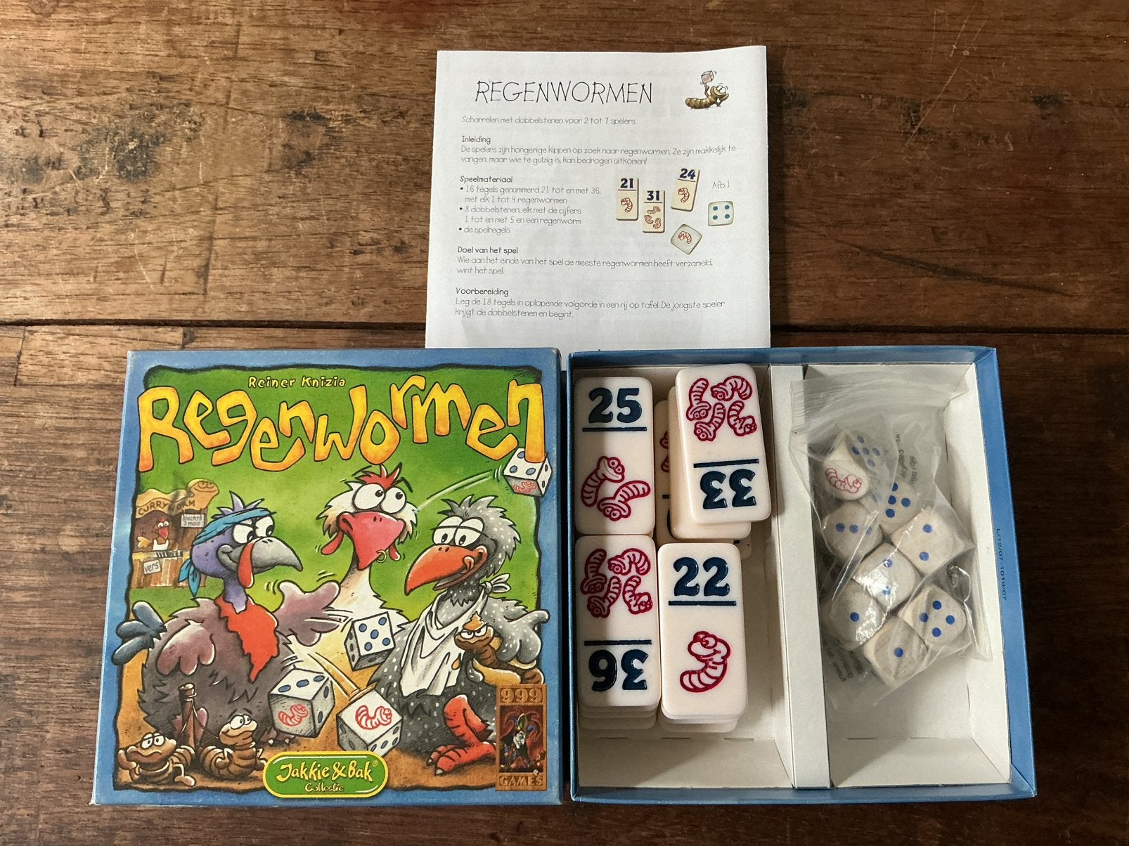 Spel Regenwormen, Ophalen, Gebruikt