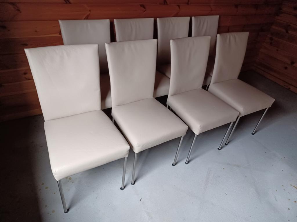 Lederen stoelen 8 stuks, Autres couleurs, Design, Comme neuf, Enlèvement