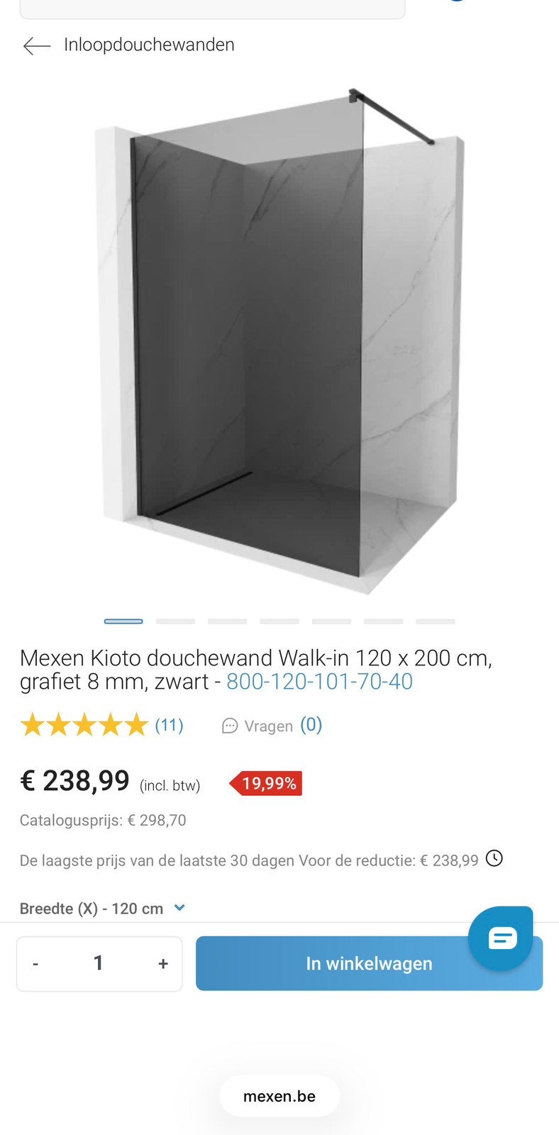 Douchewand nieuw in doos nog, Huis en Inrichting, Ophalen, Nieuw
