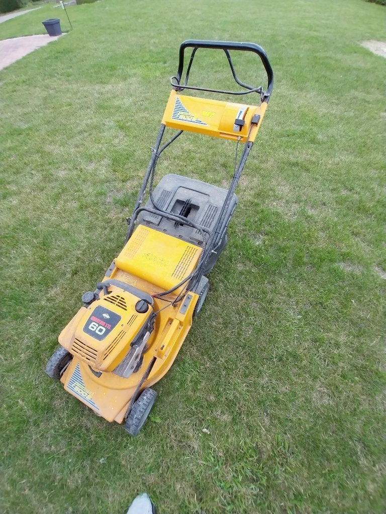 grasmachine, Ophalen, Cirkelmaaier, Gebruikt, Opvangbak
