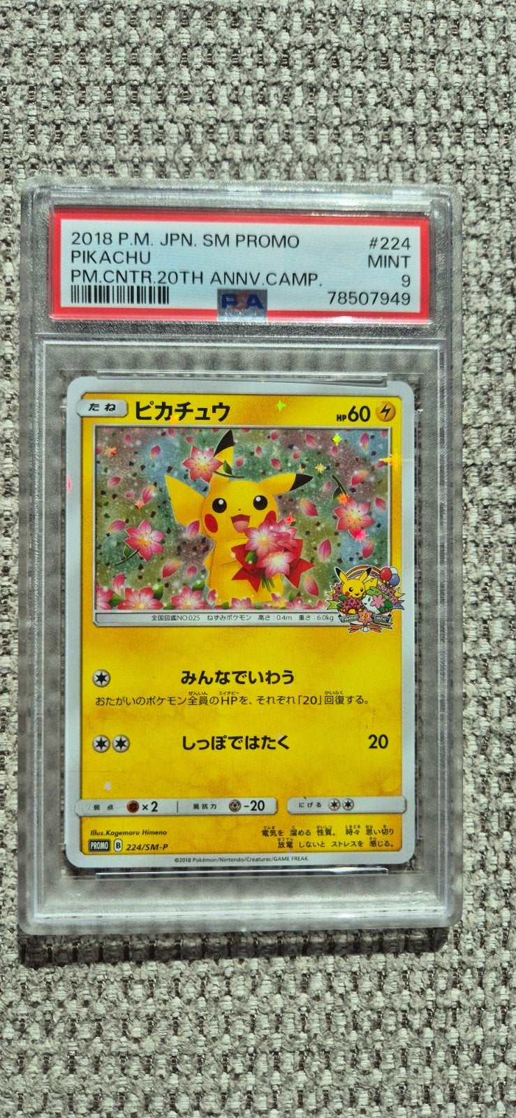2018 POKEMON JAPANESE SM PROMO #224 PIKACHU, Hobby en Vrije tijd, Verzamelkaartspellen | Pokémon, Ophalen of Verzenden, Nieuw