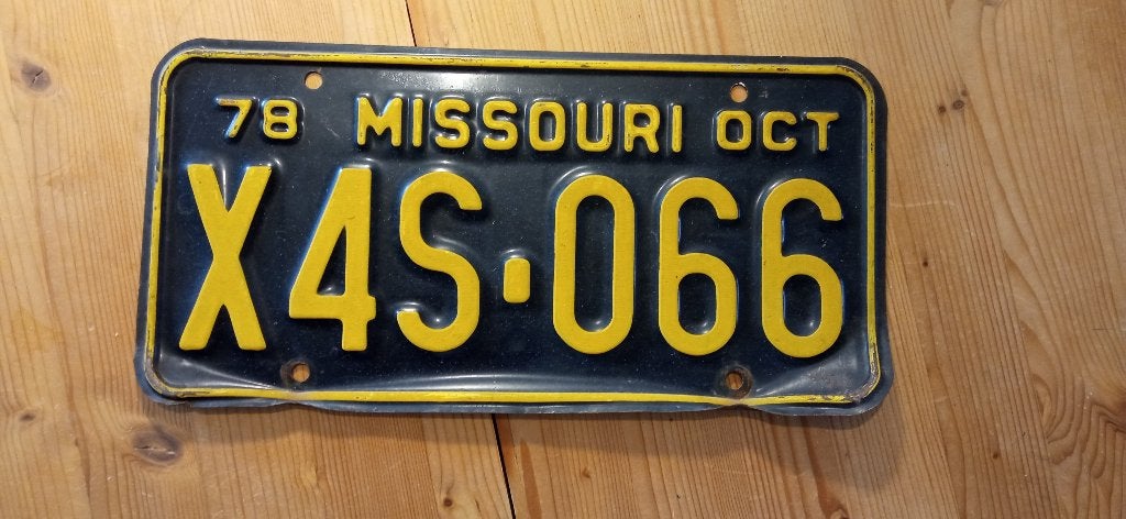 Plaque immatriculation américaine Missouri, Enlèvement, Utilisé