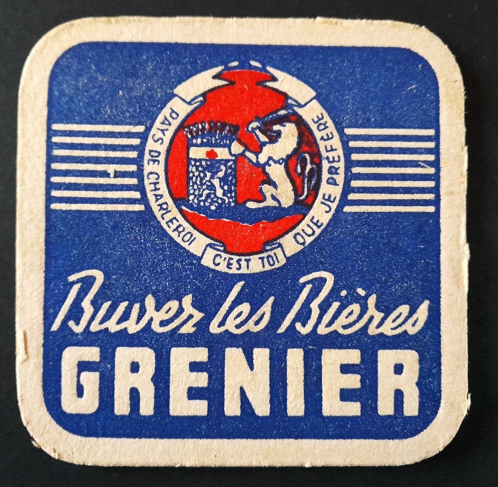 Brasserie Grenier Charleroi Sous Bock Recto/Verso, Collections, Marques de bière, Envoi, Utilisé, Sous-bock, Autres marques