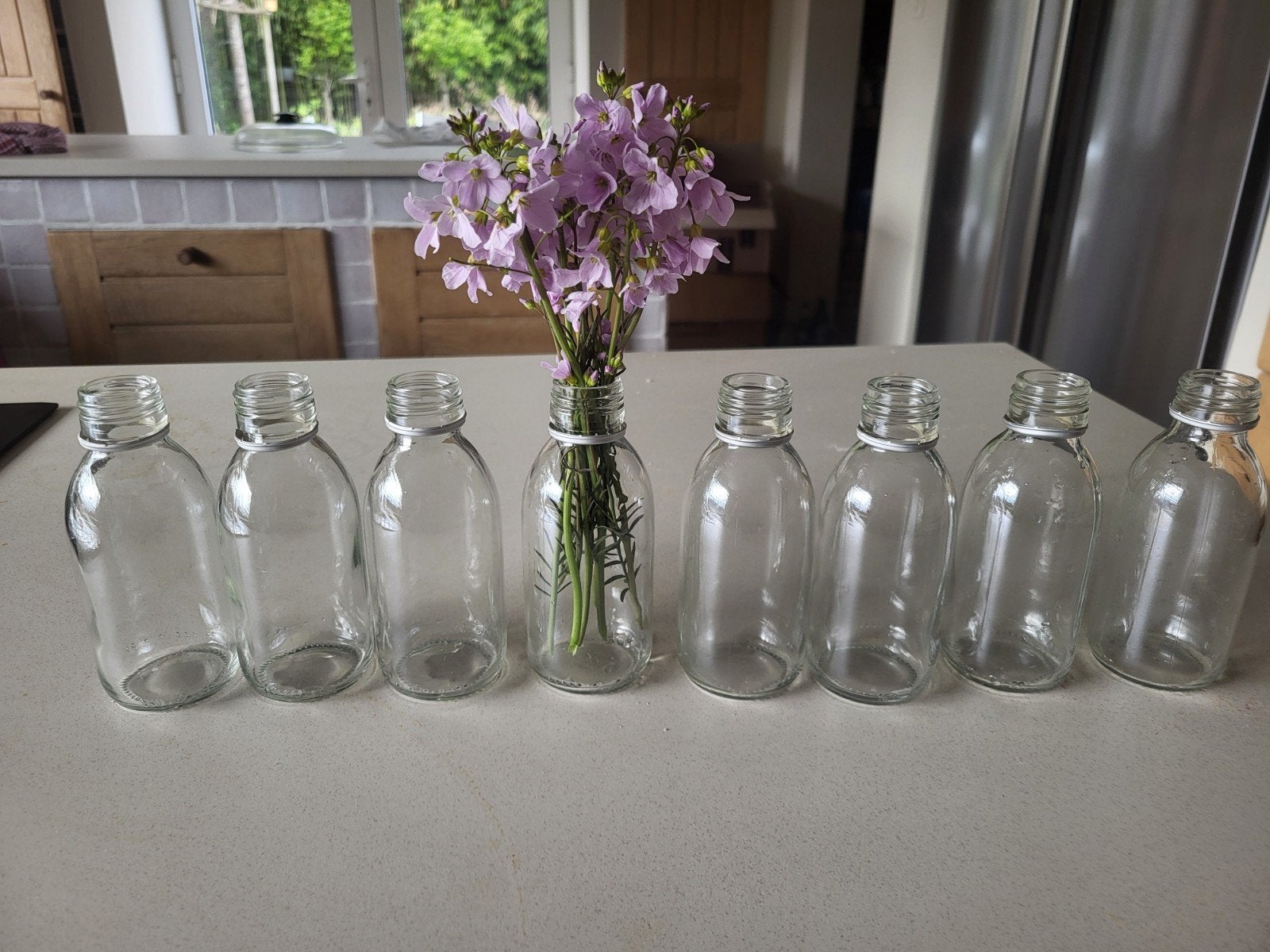 8 glazen vaasjes of flesjes
(5 euro samen), Ophalen of Verzenden