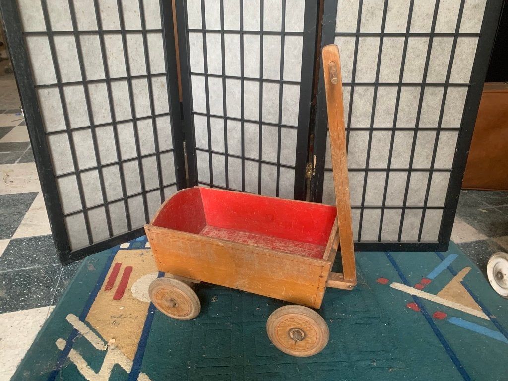Mini-bolderkar / houten trekwagen (ca. 1950–1960), Ophalen