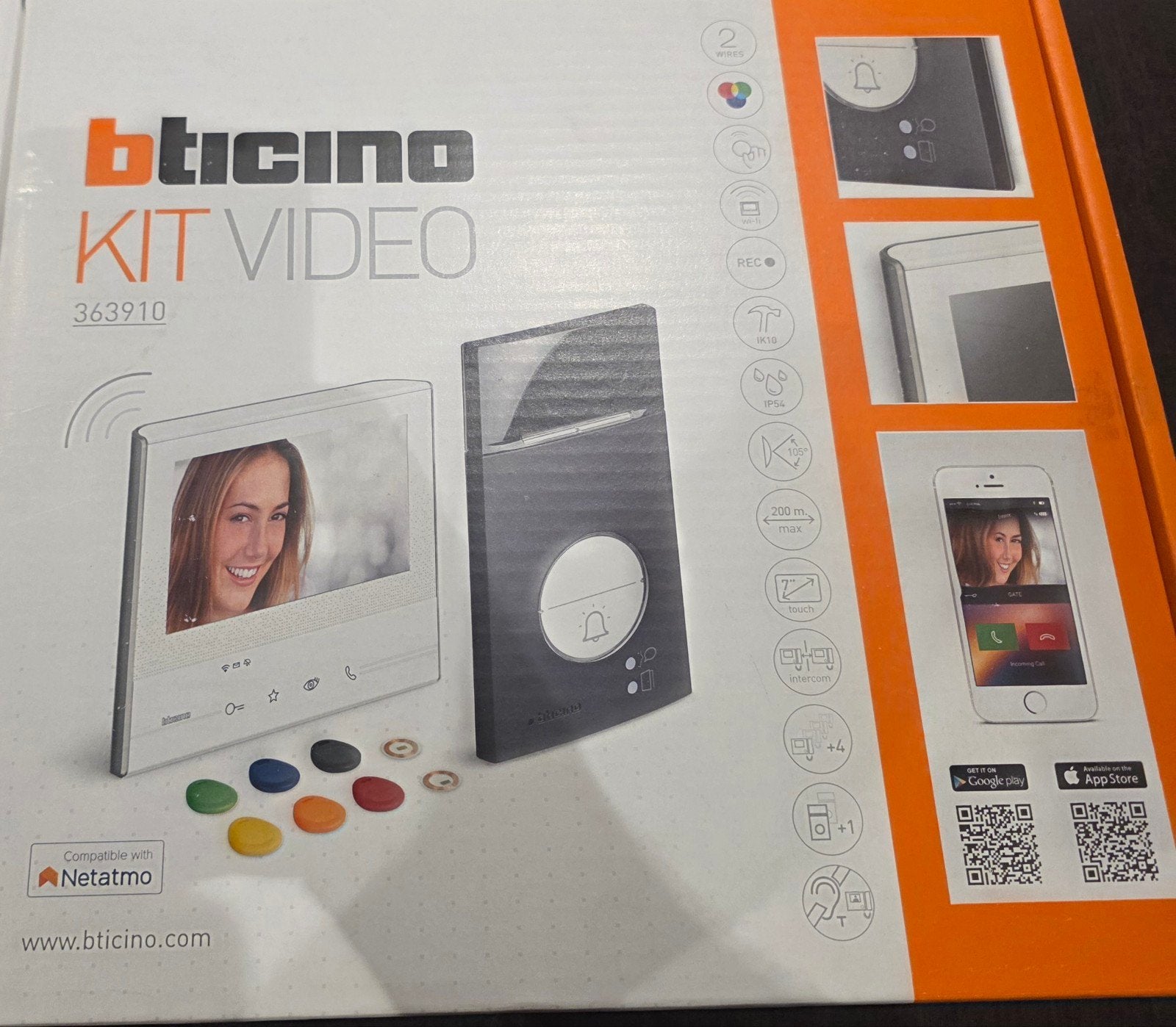 btcino videofoon 363910, Huis en Inrichting, Deurbellen, Ophalen, Compatibel met smartphone, Nieuw, Bedraad