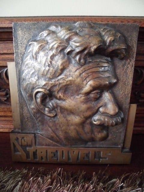 Bronzen plaat Stijn Streuvels, Ophalen of Verzenden