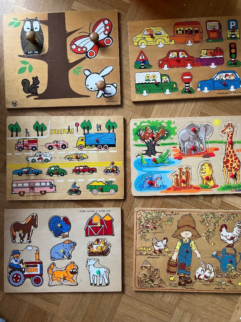 Lot puzzles en bois, Ophalen, Zo goed als nieuw, 6 maanden tot 2 jaar, Van hout