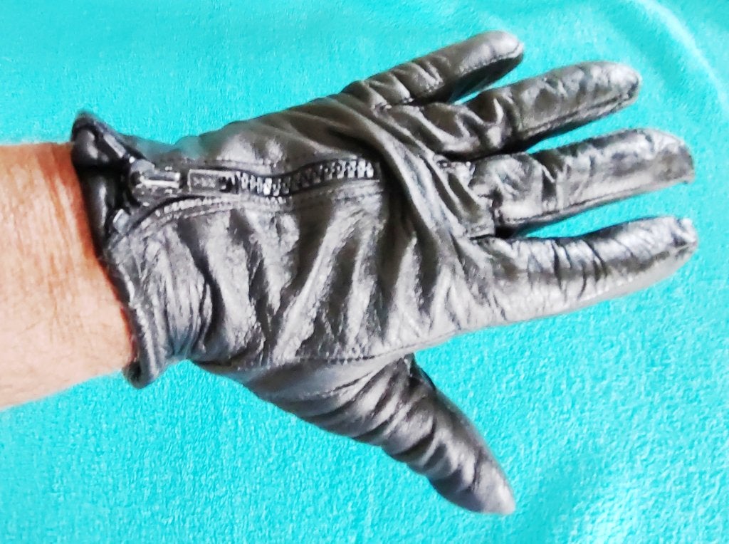 Motorhandschoen _ zwart leer _ maat L. (M), Dames, Harley Davidson, Ophalen of Verzenden, Handschoenen