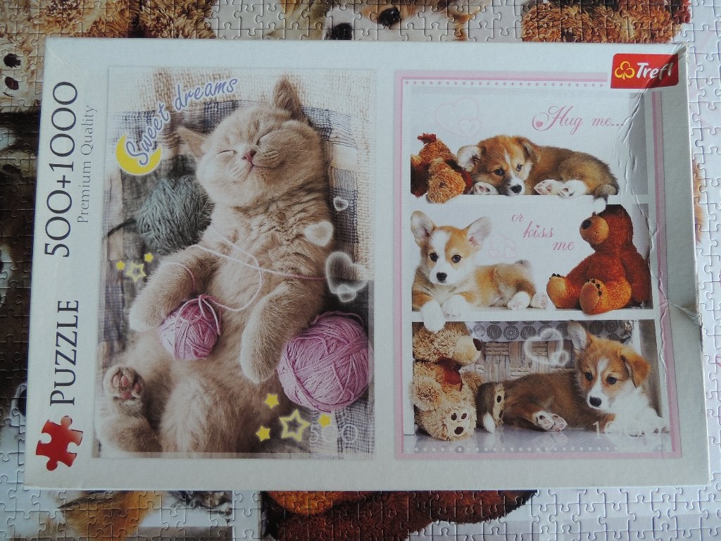 Puzzle 1000 pièces - Lot de 2 puzzles avec des chats, Ophalen, Legpuzzel