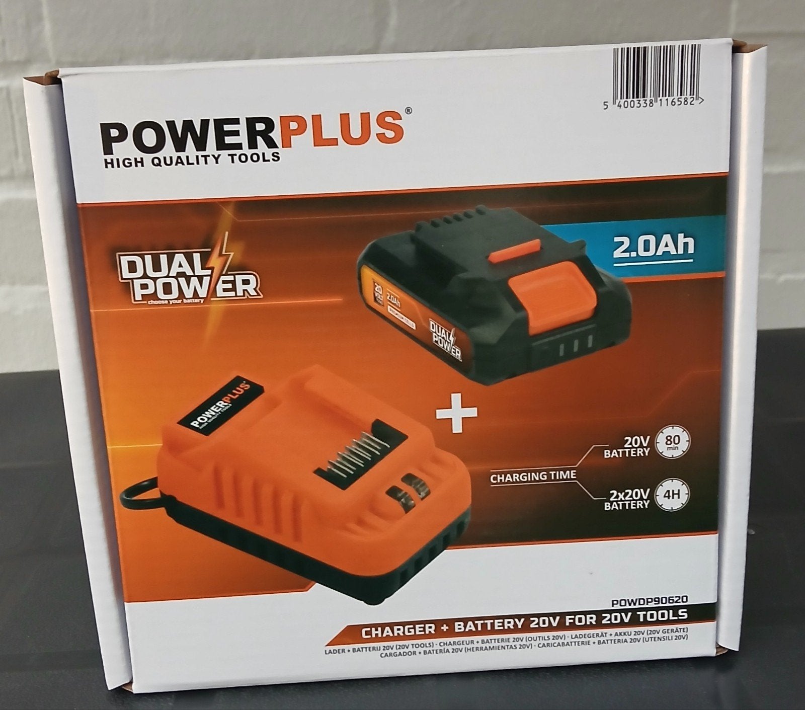 Nieuw! ongeopend batterij powerplus 20v  2.0ah,incl lader, Doe-het-zelf en Bouw, Ophalen