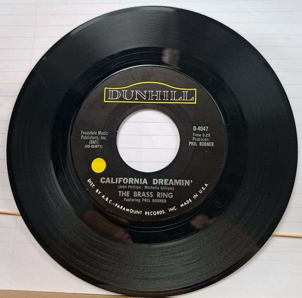Popcorn Groove/The Brass Ring - California Dreamin', Gebruikt, Originele persing, 7 inch, Ophalen of Verzenden