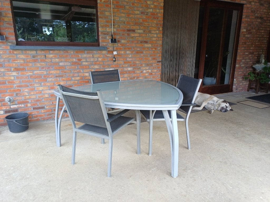 Tuin tafel met stoelen, Ophalen, Gebruikt, Aluminium