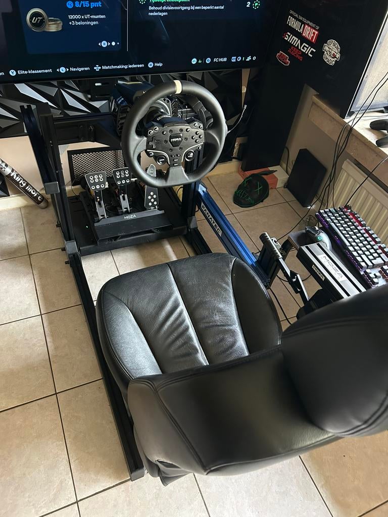 Moza r16v2 met es wheel csp pedals e brake en alu rig, Enlèvement