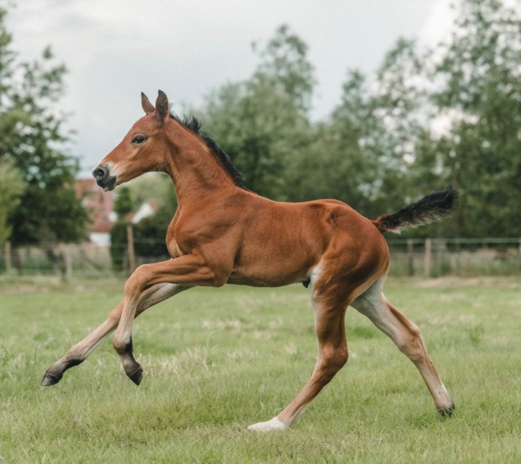 Beloftevol springveulen, Dieren en Toebehoren, Paarden, Springpaard, Met stamboom, 0 tot 2 jaar, Hengst