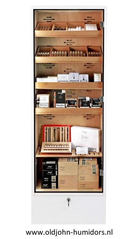 HUMIDOR KABINET ADORINI PORTOFINO WIT 6000 SIGAREN      h201, Verzenden, Nieuw, Tabaksdoos of Verpakking
