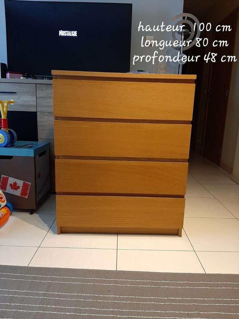 À vendre 1 commode ikea malm 4 tiroirs en très bon état 55 €, Maison & Meubles, Armoires | Commodes, Enlèvement