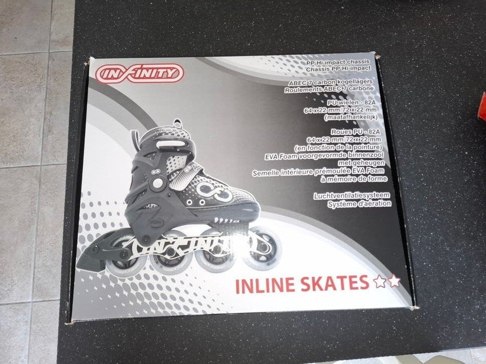 Inlineskates maat 38-41 + met beschreming, Sport en Fitness, Skeelers, Verstelbaar, Kinderen, Zo goed als nieuw, Inline skates 4 wielen