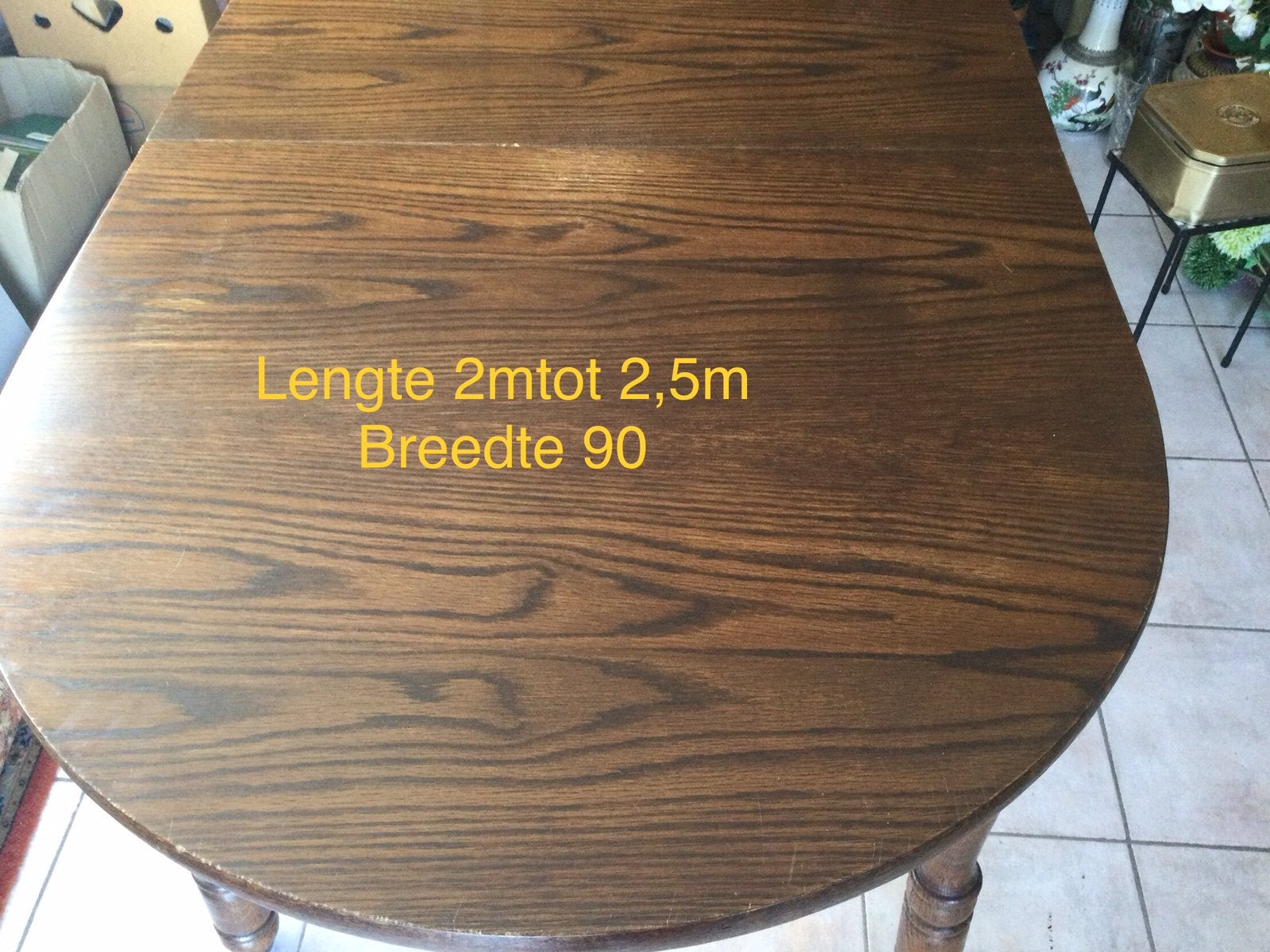 Eiken tafel met 6 stoelen, Huis en Inrichting, Eikenhout, 200 cm of meer, 50 tot 100 cm, Zo goed als nieuw