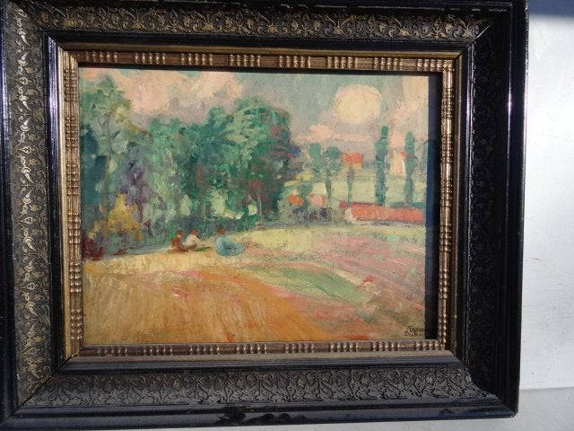 Peinture Raphael DUBOIS  post impressionniste, Antiquités & Art, Enlèvement ou Envoi, Impressionniste, Panneau