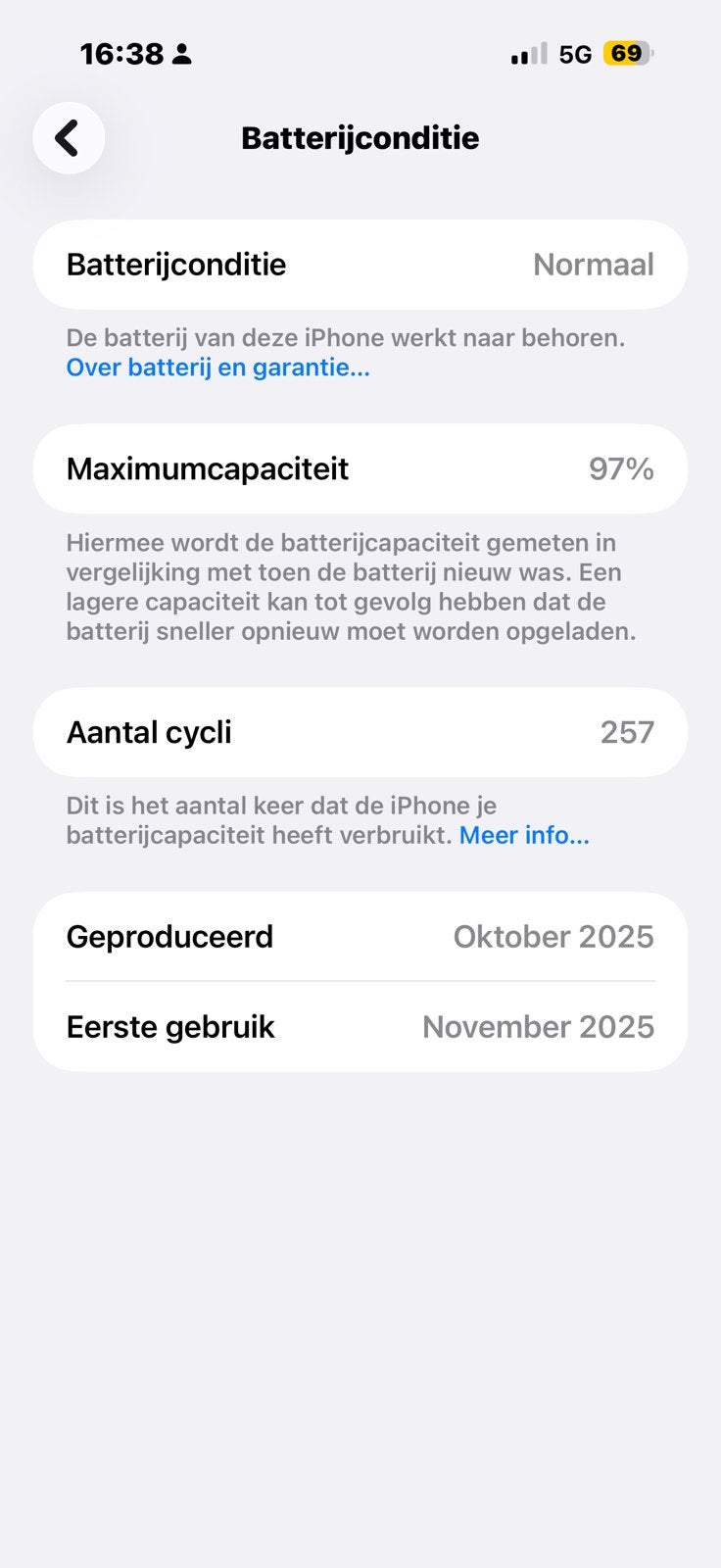Iphone 17 pro max 97% batterij, Telecommunicatie, 97 %, Gebruikt, Overige modellen, Zonder simlock