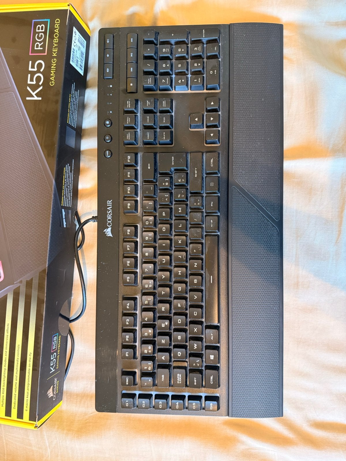 Corsair K55 RGB Pro Gaming Toetsenbord (Amper gebruikt!), Ophalen, Azerty, Zo goed als nieuw, Gaming toetsenbord
