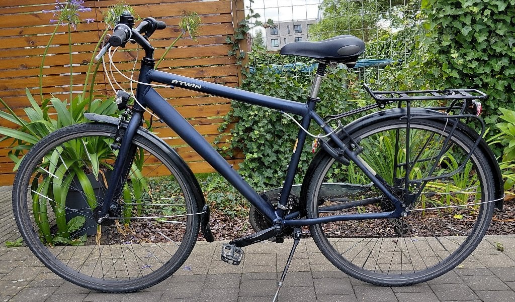 Jongensfiets Btwin studenten/stationsfiets (klein kader), Gebruikt, Velgrem, Versnellingen, Ophalen