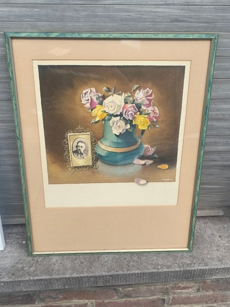 Aquarelle signe hewitt 1942, Antiek en Kunst, Kunst | Schilderijen | Klassiek, Ophalen of Verzenden, Aquarel