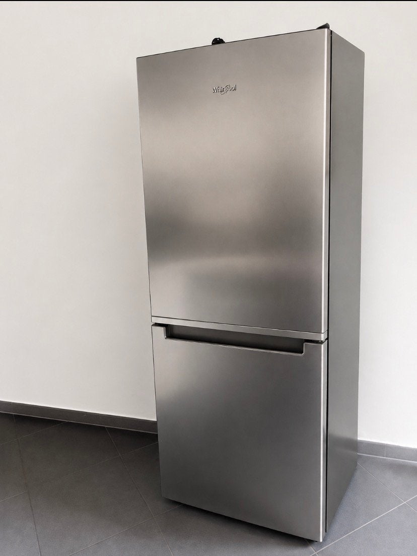 Whirlpool koel-vriescombinatie – RVS – Nette staat, Ophalen, 150 tot 200 liter, Met aparte vriezer, Zo goed als nieuw